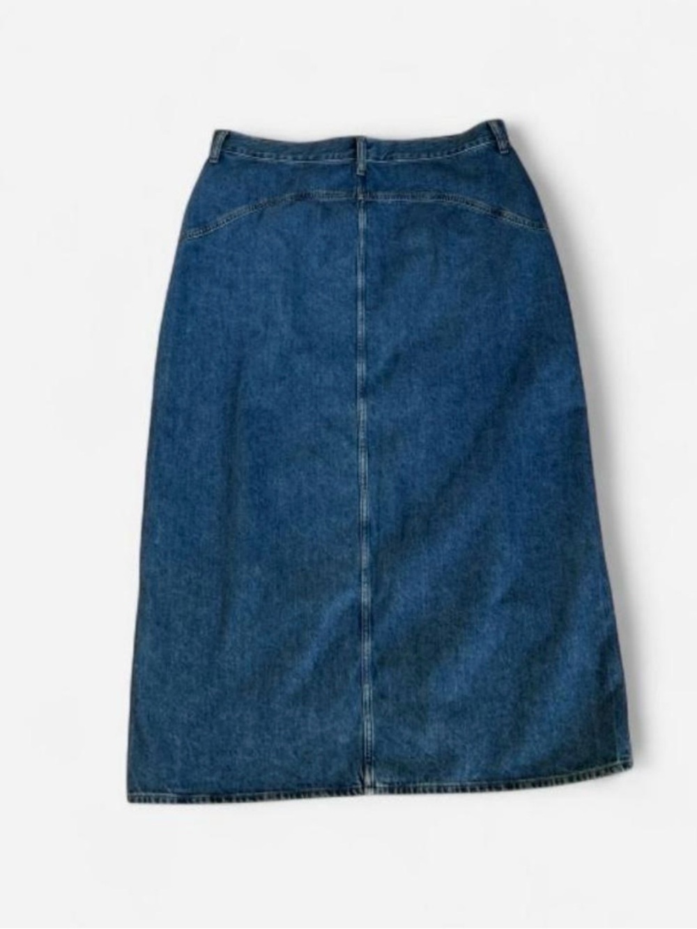 NWOT Madewell Blue Denim Western
Maxi Skirt Boho Front Slit Yolk Size 39" Fall - Picture 10 of 12